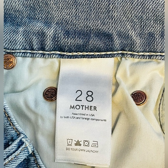 Mother The Dazzler Shift Not Rough Enough Insider Crop Step Fray Size 28 Blue - Picture 6 of 11